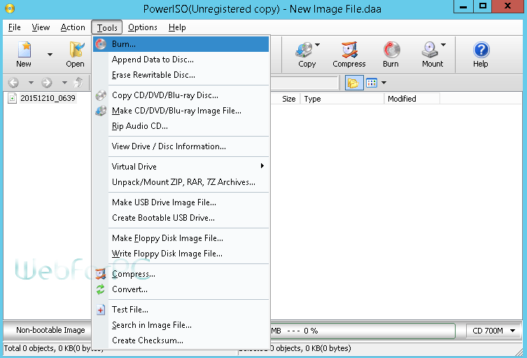 edit a bin file with poweriso